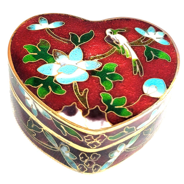 CLOISONNE BOX22 2.5X2.5 RUST RED